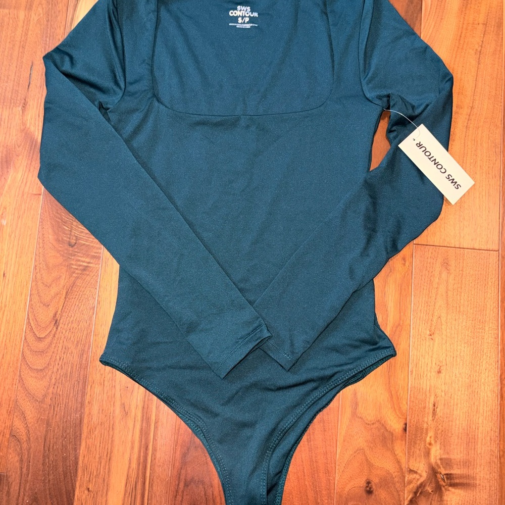 Charlotte Russe Deep Green Long Sleeve Bodysuit